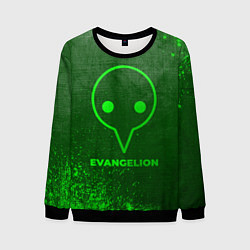 Свитшот мужской Evangelion - green gradient, цвет: 3D-черный