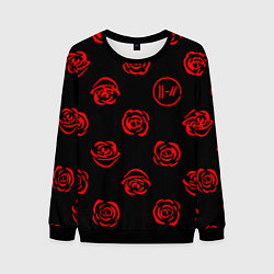 Мужской свитшот Twenty one pilots rose pattern