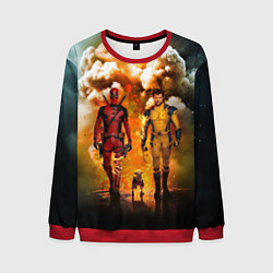 Свитшот мужской Дэдпул и Росомаха - Догпуля, цвет: 3D-красный