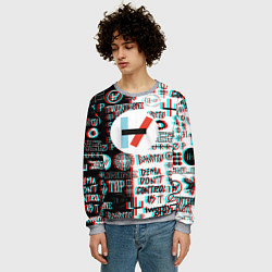 Свитшот мужской Twenty one pilots glitch pattern, цвет: 3D-меланж — фото 2