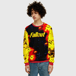 Свитшот мужской Fallout огненные краски стиль, цвет: 3D-красный — фото 2