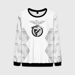 Свитшот мужской Benfica white poly, цвет: 3D-черный