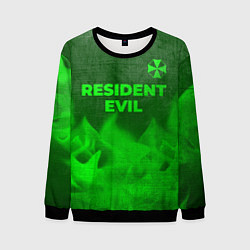 Свитшот мужской Resident Evil - green gradient посередине, цвет: 3D-черный