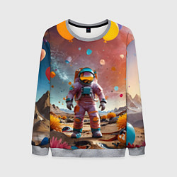 Свитшот мужской Праздничный космонавт, цвет: 3D-меланж
