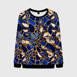Мужской свитшот Золотистая змеиная абстракция