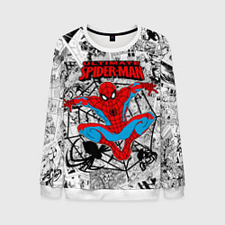 Свитшот мужской Человек паук комиксы, цвет: 3D-белый