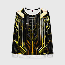 Свитшот мужской Gold lines on a black background, цвет: 3D-белый