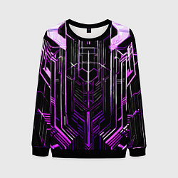 Мужской свитшот Purple lines on a black background