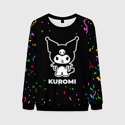 Свитшот мужской Kuromi конфети, цвет: 3D-черный