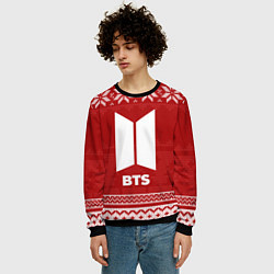 Свитшот мужской Новогодний BTS, цвет: 3D-черный — фото 2