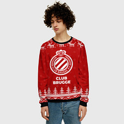 Свитшот мужской Новогодний Club Brugge с оленями, цвет: 3D-черный — фото 2