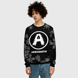 Свитшот мужской Снежный Aerosmith, цвет: 3D-черный — фото 2