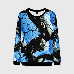 Мужской свитшот Чёрные линии на чёрно-синем фоне