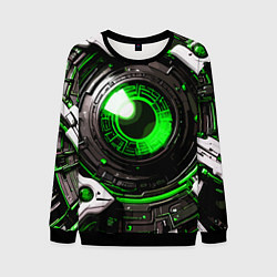 Мужской свитшот Зелёная сфера киберпанк