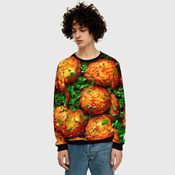 Свитшот мужской Котлеты, цвет: 3D-черный — фото 2