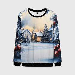 Мужской свитшот Зимний снежный двор