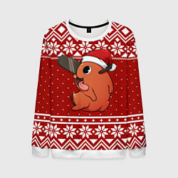 Свитшот мужской Почита новогодний свитер, цвет: 3D-белый