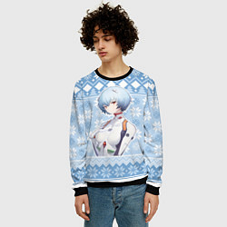 Свитшот мужской Rei christmas sweater Evangelion, цвет: 3D-черный — фото 2