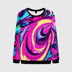 Свитшот мужской Сине-розовый узор, цвет: 3D-черный