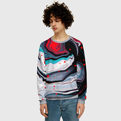 Свитшот мужской Флюид арт абстракция, цвет: 3D-меланж — фото 2