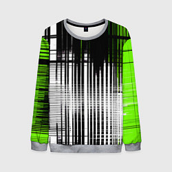 Мужской свитшот Зелёно-чёрный гранж на белом фоне