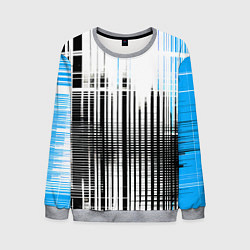 Мужской свитшот Сине-чёрный гранж на белом фоне