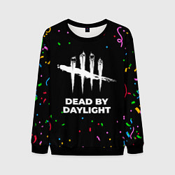 Свитшот мужской Dead by Daylight конфети, цвет: 3D-черный