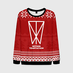 Свитшот мужской Новогодний Within Temptation, цвет: 3D-черный