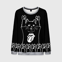 Свитшот мужской Rolling Stones: cat rock, цвет: 3D-меланж