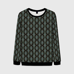 Свитшот мужской Вертикальный геометрический узор на черном, цвет: 3D-черный