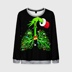 Свитшот мужской Гринч похищает сердца, цвет: 3D-меланж