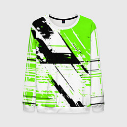 Мужской свитшот Diagonal black and green stripes on a white backgr