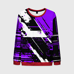 Мужской свитшот Diagonal black and white stripes on a purple backg