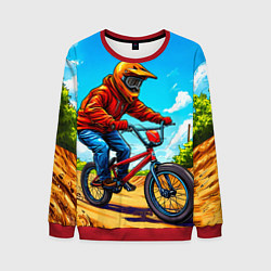 Свитшот мужской BMX трюкач, цвет: 3D-красный