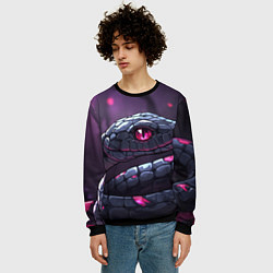 Свитшот мужской Механическая змея, цвет: 3D-черный — фото 2