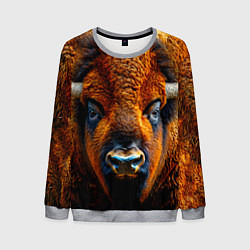 Свитшот мужской Голова бизона, цвет: 3D-меланж
