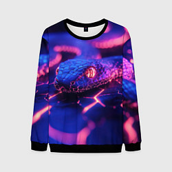 Свитшот мужской Змейка в стиле киберпанк, цвет: 3D-черный