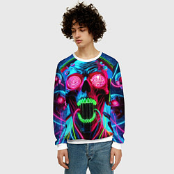 Свитшот мужской Metallica - neon skull with headphones, цвет: 3D-белый — фото 2