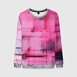 Мужской свитшот Чёрные пятна на розовом фоне абстракция