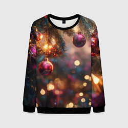 Мужской свитшот Фиолетовые новогодние шары