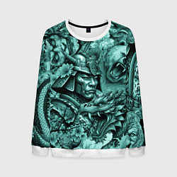 Мужской свитшот Драконы самурай медведь и волк в стиле тату