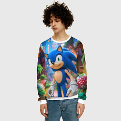 Свитшот мужской Sonic красочный мир, цвет: 3D-белый — фото 2