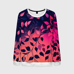 Мужской свитшот Листья на градиентном фоне -нейросеть