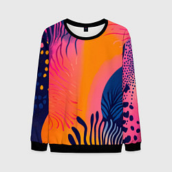 Мужской свитшот Векторная абстракция с растениями - нейросеть