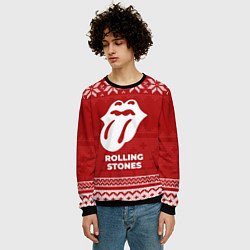 Свитшот мужской Новогодний Rolling Stones, цвет: 3D-черный — фото 2