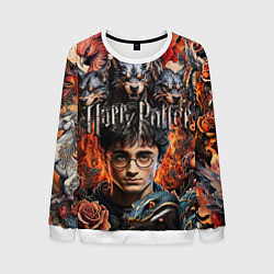 Свитшот мужской Гарри Поттер и мифические существа, цвет: 3D-белый