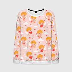 Мужской свитшот Паттерн с милыми купидонами