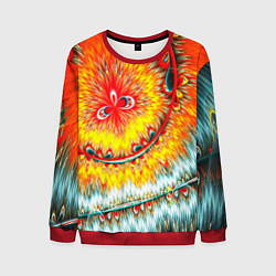 Свитшот мужской Оптические краски текстура, цвет: 3D-красный