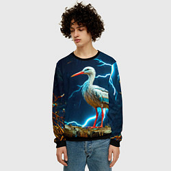 Свитшот мужской Аист и гроза, цвет: 3D-черный — фото 2