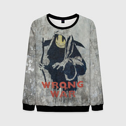 Свитшот мужской Banksy - wrong war, цвет: 3D-черный